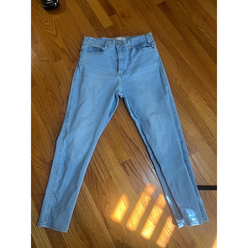 Levi Strauss Signature High Rise Straight Leg Light Wash Denim Jeans Women 12
